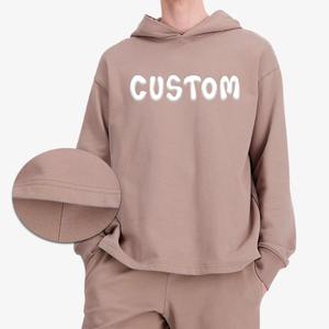 Sweat à capuche réversible pour homme 2025, tissage inversé, contraste coton et polaire, pull uni, couture personnalisée - Product Image 2