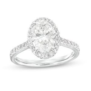 Anillo de compromiso SGARIT personalizado de oro de 14K con corte ovalado y halo, diamante de 3 quilates cultivado en laboratorio, VVS D, certificado IGI, joyería de boda para mujer - Product Image 2