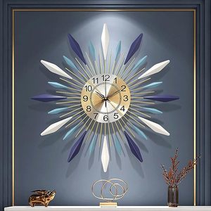 Lớn hiện đại đồng hồ treo tường, đồng hồ treo tường cho phòng khách trang trí, cổ điển kim loại tối giản chữ số La Mã quay số, lớn trang trí - Product Image 3