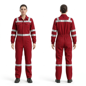 Combinaison de sécurité pour femmes, uniforme, 240 GSM, polycoton, panneau réfléchissant orange, vêtements de travail, broderie personnalisée, impression à l'écran, logo - Product Image 2