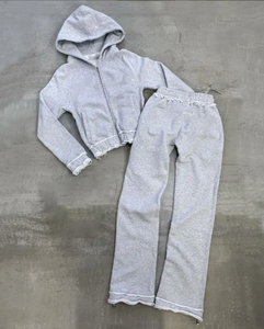 Chándal Unisex de Algodón 100% Ecológico, Resistente al Viento, Transpirable, de Corte Regular para Mujer, con Logotipo Personalizado Lateral para Correr - Product Image 1