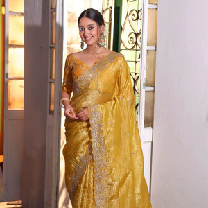 Sari indien Bollywood le plus vendu, look riche, fantaisie, ethnique, tissu lourd et doux, tendance, export, dernière collection exclusive, vêtements de soirée pour femmes - Product Image 1