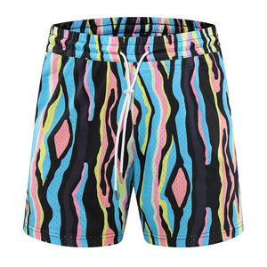 Short de course décontracté d'été pour hommes, couleur unie, motif de vague, cordon de serrage, pantalon de sport, respirant, grande taille, jogging sec, ample - Product Image 3