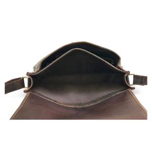 Sac à bandoulière en cuir véritable fait à la main grand sac à bandoulière en cuir crunch marron foncé pour les filles - Product Image 2