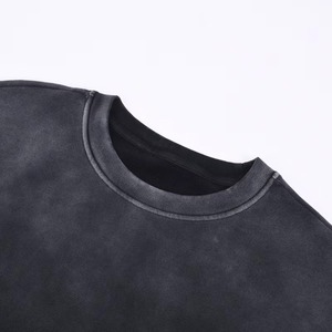 Casual 360gsm personalizado sudaderas de los hombres de cuello redondo pulóver en blanco sudaderas con logotipo personalizado lavado ácido sudaderas fabricantes - Product Image 2