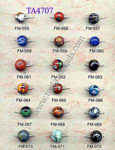 Perles indiennes en verre au chalumeau et cristal tourbillon de couleurs mélangées - Product Image 2