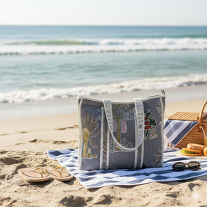 กระเป๋าโท้ทผ้าฝ้ายพิมพ์ลายบุนวมกระเป๋าโท้ทอินเดียแบบดั้งเดิมกระเป๋าโท้ททำมือพร้อมกระเป๋าโท้ทพิมพ์ลายบล็อคมือ - Product Image 1