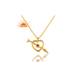 Meilleure vente Ensemble de pierres précieuses Iolite en argent sterling 925 plaqué or Collier pendentif en forme de cœur en argent 925 fabricant de bijoux - Product Image 2