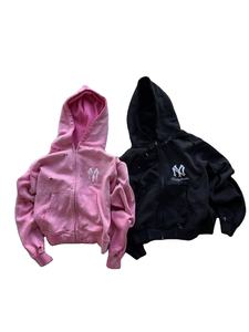 Hot-selling Custom No Drawstring <b>Zip</b>-<b>Up</b> Hoodies Blank Plain Oversized Fleece <b>Zip</b> <b>up</b> Fit Boxy <b>Hoodie</b> High Quality Men's Hoodies - Product Image 2