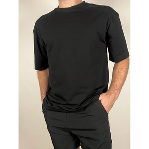 Ensemble de survêtement bleu foncé personnalisé pour homme, t-shirt à manches courtes surdimensionné, short en coton, deux pièces, Trackstar OEM Private Label TSI-G05-P0282 - Product Image 6