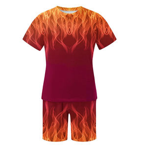 ชุดกางเกงขาสั้นแนวสตรีทฤดูร้อนสำหรับผู้ชายเสื้อยืดแขนสั้นแฟชั่นและกางเกงขาสั้นพิมพ์ลายระบายอากาศได้ดีดีไซน์ขนาดใหญ่พิเศษ - Product Image 1