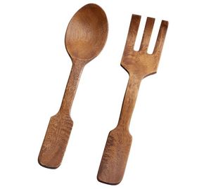 Mango de madera de diseño, cuchara ranurada, cuchara curvada, juego de utensilios de cocina, herramientas esenciales para la preparación de alimentos - Product Image 2