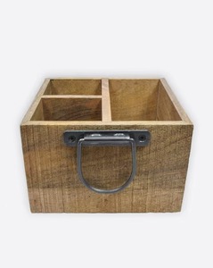 Organizador de Cubiertos Moderno de Madera con Soporte, Asas de Metal, Múltiples Compartimentos, para Cocina, Mesa de Comedor, Hogar, Restaurante - Product Image 5