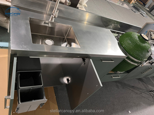 Muebles de Exterior Modernos, Diseño de Cocina para Barbacoa, Gabinetes de Patio de Acero Inoxidable, Cocina con Fregadero - Product Image 2