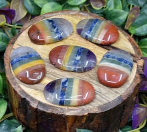 SIETE CHAKRA Calidad Premium Cristal Preocupación Piedra Feng Shui Estilo Piedra preciosa tallada para aliviar el estrés Decoración del hogar Pulgar curativo - Product Image 5