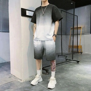 Survêtement Streetwear d'été décontracté pour hommes T-shirt à manches courtes respirant imprimé de haute qualité Short Jogger solide Ensemble de 2 pièces - Product Image 4