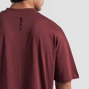 T-shirt GA Prime 2.0 (Bordeaux) en jersey 100 % coton biologique, coupe ample, couleur unie, 200 grammes compressés - Product Image 6