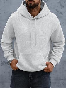2025 personnalisé hommes 100% coton sweat à capuche surdimensionné lourd Streetwear avant Logo col à capuche Style décontracté coupe ample pour l'hiver - Product Image 4
