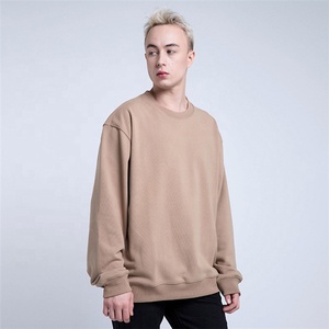 Sudadera lisa de algodón y poliéster para hombre, prenda de vestir, con manga larga y hombros descubiertos, de gran tamaño, con cuello redondo, servicio OEM - Product Image 3
