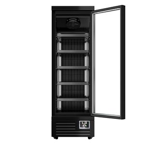 Commercial multideck display <b>fridge</b> - 630mm - 443L - with 1 hinged <b>glass</b> door & 5 shelves - Black - Product Image 6