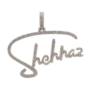 Colgante de Lujo con Incrustaciones de Diamantes de Imitación, Estilo Hip Hop, Chapado en Oro, Personalizado con Nombre, Alta Calidad, Certificado IGI, Unisex, Moissanita VVS - Product Image 3