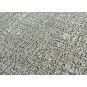 Tapis Uvenuti à motifs abstraits en laine et soie de bambou, gris et noir, noué à la main pour usage domestique, tapis de Jaipur ZA (1532) - Product Image 3