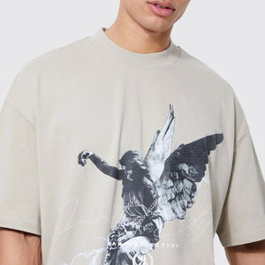 Meilleur t-shirt surdimensionné Coton de haute qualité Design Loose Heavyweight Noir Impression numérique Graphique Street wear Coton uni Hommes - Product Image 1