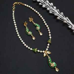 Kundan Meenakari perle pendentif ensemble diamant Zircon classique plaqué or fin pour mariages fêtes cadeaux avec papillon Design - Product Image 5