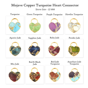 Mohave – pendentif en apatite cuivre turquoise, serrure à cœur, connecteur, petit cœur, bricolage, breloques simples, fabrication de bijoux, vente en gros - Product Image 2