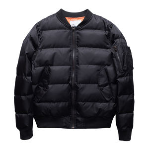 Crew Neck Solid Plain Color Shoulder Pocket Long Sleeve Custom Made Brand logo Winter <b>Jacket</b> for Men - Product Image 5