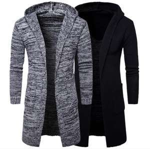 Cárdigan con capucha largo y alto alargado para hombre, Sudadera con capucha de diamantes de imitación, Unisex, personalizado, Vintage, con capucha, hombro caído, suéter de invierno, sudaderas con capucha - Product Image 3