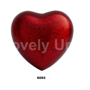 Mini urna de recuerdo de cremación Heart Brass Forever para cenizas humanas Hermosa urna pequeña Urna de color rojo con estuche premium - Product Image 1