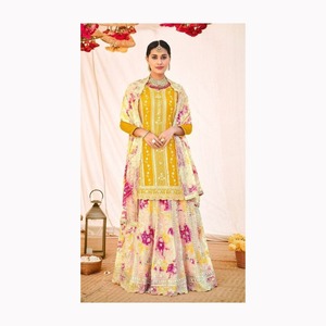Derniers vêtements pakistanais brodés robe indienne blanche kameez Hot Collection party Wear Shalwar Kameez - Product Image 2