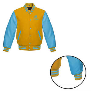 Chaqueta Universitaria Personalizada de Cuero Estilo Urbano al por Mayor para Hombre, Ropa Casual, Chaquetas para Hombre - Product Image 4