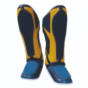 Espinilleras de Boxeo de Cuero con Parches Personalizados, Cierre Ligero de Gancho y Bucle para Entrenamiento y Sparring de Artes Marciales - Product Image 6