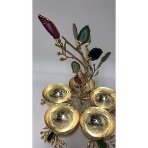 Tazón para Servir Frutos Secos y Alimentos, de Alta Calidad, Chapado en Oro, con Múltiples Compartimentos - Product Image 3