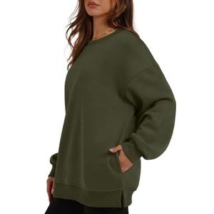 Sweats anti-rides surdimensionnés de qualité supérieure Sweats à capuche respirants au design haut de gamme pour femme Chemises en coton bio à manches longues - Product Image 6