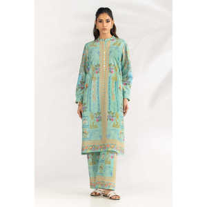 ชุดเซ็ตผ้าแคมบริคพิมพ์ลาย IPST-77132 ผ้าเครปลำลอง ชุด 2 ชิ้น กางเกงขาสั้น สำหรับฤดูใบไม้ผลิ/ฤดูร้อน ไซส์ XS - Product Image 5