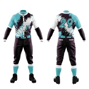 Entrega Rápida, Jersey de Béisbol con Impresión Personalizada, 100% Poliéster, Transpirable, de Secado Rápido, Azul, para Hombre, Impresión por Transferencia de Calor, Precio Económico - Product Image 4