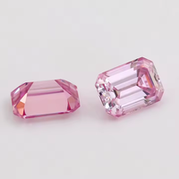 Forme d'émeraude rose en vrac Moissanite Vvs Clarity Gra certifié diamant fantaisie cultivé en laboratoire rose émeraude pour bijoux