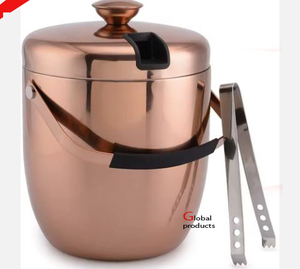 top quality copper ice beverage bucket <b>metal</b> stainless steel wine cooler for hotel restaurant and bar - Product Image 1