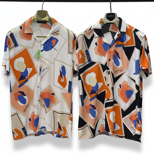 Chemise à manches courtes pour homme à motif floral, coupe décontractée, tissu satiné, design élégant pour l'été, anti-rides, tenue décontractée, tenue de vacances - Product Image 4