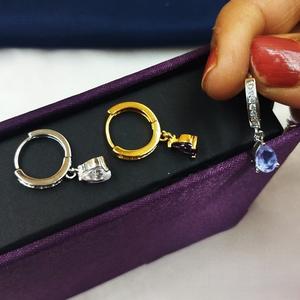 Lujosos pendientes elegantes para mujer, pendientes elegantes para fiesta, accesorios de moda con piedra de circón para regalos - Product Image 1