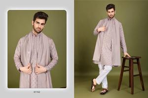 El último nuevo diseño de ropa de boda bordada Kurta con la colección Dupatta Color pastel disponible por Maruti Fashion - Product Image 4