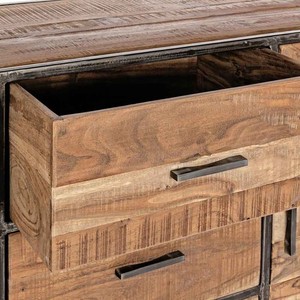 3 Ngăn Kéo Công Nghiệp Cổ Điển Tủ Đựng Đồ Hoàn Thiện Tự Nhiên & Cổ Bằng Gỗ Keo Cho Phòng Khách Đồ Nội Thất Gia Đình - Product Image 6