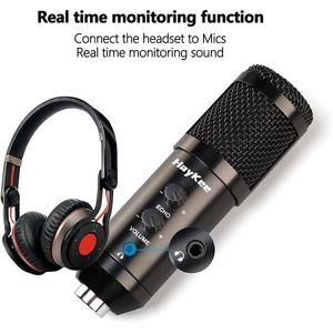 Microfono a condensatore dinamico professionale RGB cablato per Computer e microfono in Streaming con supporto compatibile con USB e telefono - Product Image 5