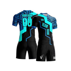 Uniformes de Fútbol de Alta Calidad con Logotipo Personalizado, 100% Poliéster, Secado Rápido, Transpirables, Cuello en V, para Hombre, Último Diseño - Product Image 1