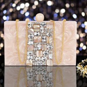 Customizable Resin Clutch for Women Trendy and Durable <b>Evening</b> <b>Bag</b> with Pearl Decoration for Classic Casual & Special Occasions - Product Image 2