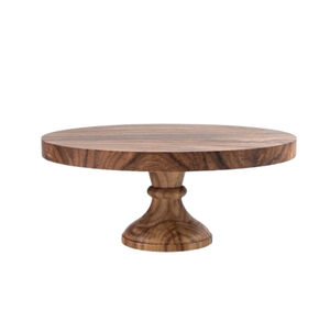 Elegant Eco-Friendly Single-Tier Acacia Wooden Cake Display Stand <b>Baking</b> Accessories Wedding Party Event Celebration - Product Image 1