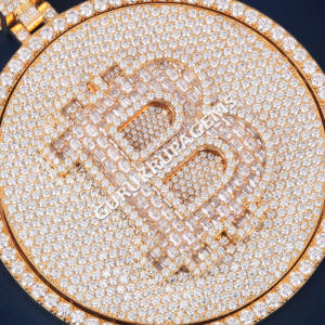 Pendentif glacé rond circulaire breloque Logo personnalisé lettre 925 argent Hip Hop pendentif Moissanite personnalisé - Product Image 2